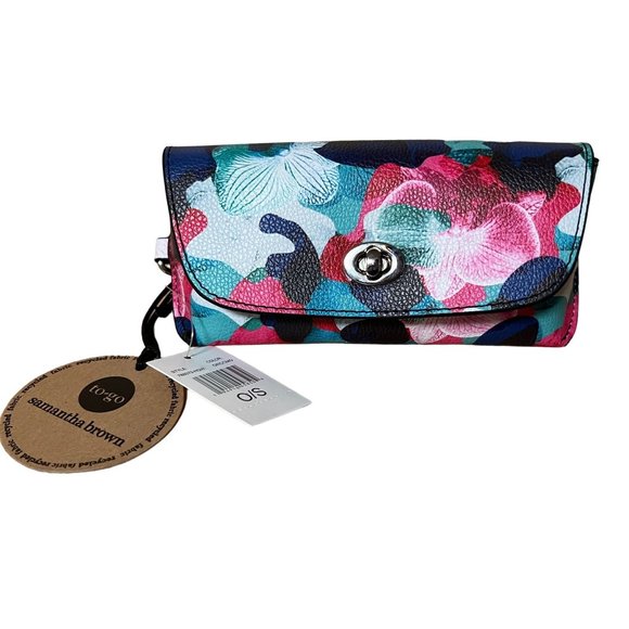 Samantha Brown To-Go Glasses Case Holder Orchid Camo Attach Caliper NWT - Picture 3 of 11
